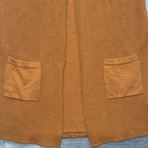 Orvis Sweater Cardigan Women's XS Merino Wool Open Front Tunic Orange *read* - Picture 4 of 9