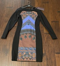 Hale Bob Women’s Black 1/2 Zip LS Dress Sz. S NEW 3WOD6233 MSRP $278
