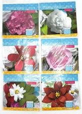 6 PAPER FLOWER Patterns by Bazzill Basics Poinsettia Rose Daisy Carnation...