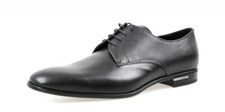 PRADA Saffiano Leather Derby Dress Formal Shoes - Black - NEW -  US 10.5 EU 43,5