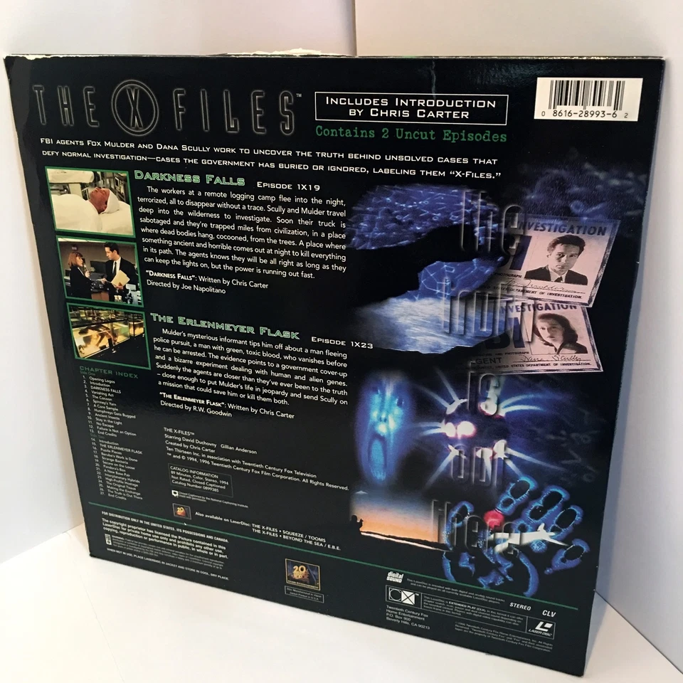 X-Files Laserdisc Episodes 1x19 & 1x23 Foto 2 de 3