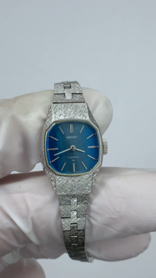 Seiko 4580/11/01 0:00:00 Blue Dial Women's Watch 18mm #1876 | eBay
