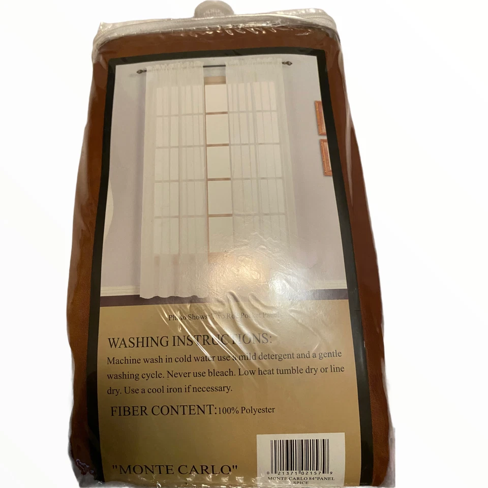 Monte Carlo Sheer Voile Rod Pocket Window Curtain Panel - Image 2 of 3