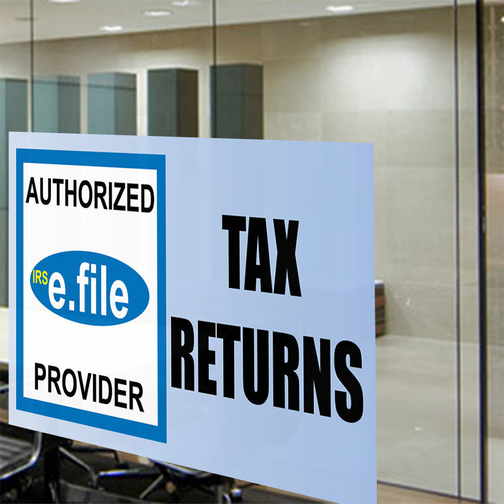 Decal Stickers Tax Returns Business E Vinyl Store Sign Label Business