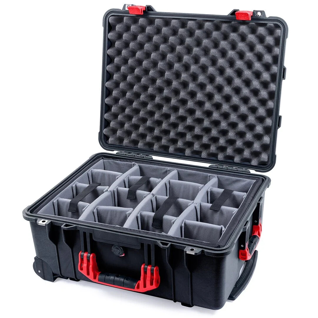 New Black & Red Pelican 1560 case with grey dividers. | eBay