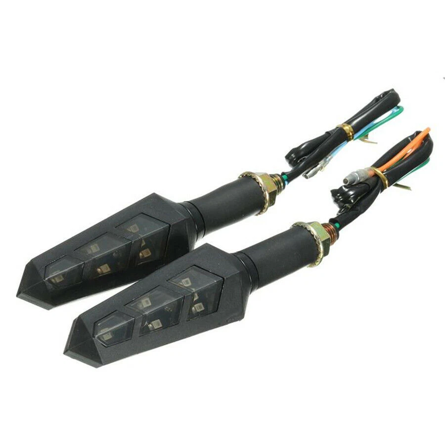 4Pc 12V 6LED Smoke Len Motorcycle Turn Signal Indicator Light Turning Lamp Amber — 第 3/4 张图片