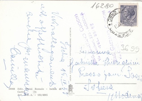CARTOLINA *36 ISCHIA DI CASTRO VITERBO LAZIO VEDUTA AEREA MEMORIA VIAGGIATA 1958 - Picture 2 of 2