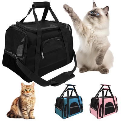 Pet Carrier Cat Travel Bag Portable Soft Sided Case Airline Approved Dog Carrier
