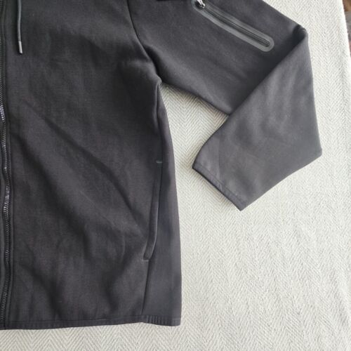 Reebok Full Zip Hoodie Men's Large Black Long Sleeve Activewear Streetwear Y2K - Picture 6 of 12
