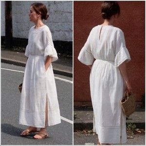 zara long linen dress