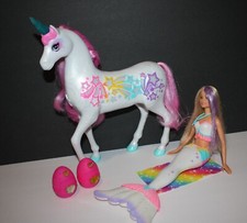 Barbie Doll Dreamtopia Brush 'N Sparkle Unicorn Matching Mermaid