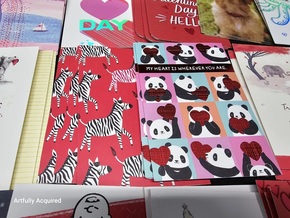 62 tarjetas de felicitación de San Valentín con sello y 58 sobres NUEVO  Foto 4 de 4