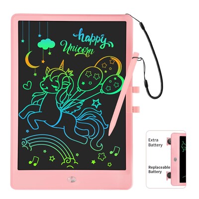 PYTTUR LCD Writing Tablet for Kids 10 Inch Colorful Toddler Drawing Tablet Re...