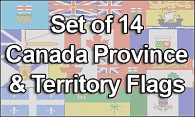 Set of 14 Canada, Province & Territory Flags, 100% Polyester, 3'x5'