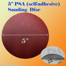 30x 5" PSA Self Adhesive 80 Grit Sand Disc  #80 Stick On Sandpaper Sheet Peel