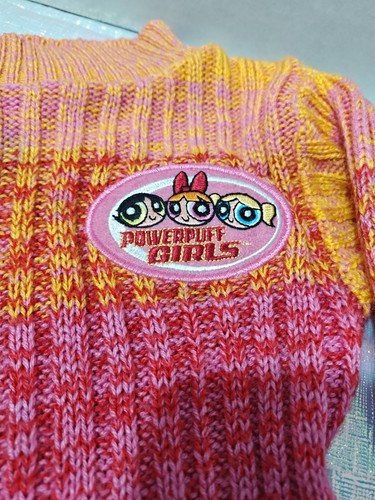Vintage kids girls Powerpuff Girls Knit Sweater Size 4/5 Cartoon Network - Picture 3 of 6