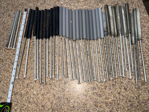 38-AMERIMAX 7" WHITE ALUMINUM GUTTER SPIKES 34-5" FERRULE Total Lot 72 PIECES