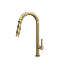 Rohl TE55D1LMAG Tenerife Pull-Down Kitchen Faucet With C-Spout Antique Gold