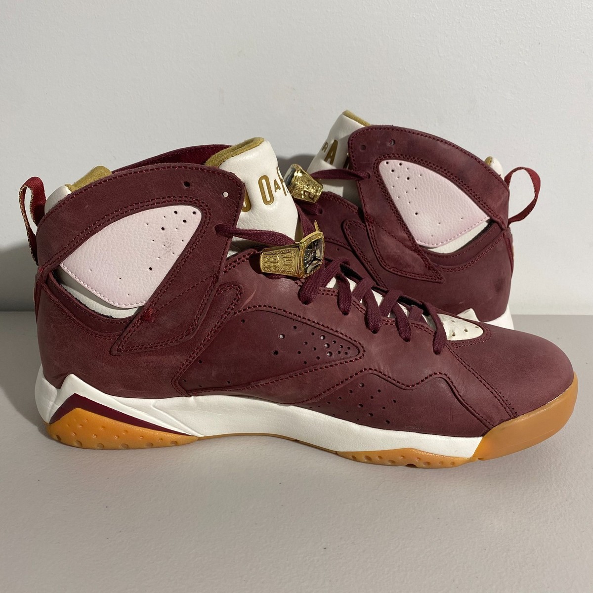 Size 12.5 - Air Jordan 7 Retro Cigar Burgundy White Leather 725093
