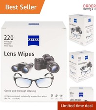 Lens Wipes White Scentless 220 Count Portable Eye Glass Cleaning Cloths