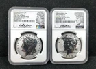 2pc Set - 2023-S Reverse Proof $1 Morgan and Peace Dollar NGC PR70 FDOI 7458