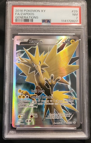Zapdos 29/83 Generations Holo pokemon card psa graded slab near mint lucky 7