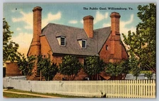 Postcard The Public Gaol Williamsburg VA Virginia Linen Tichnor Bros