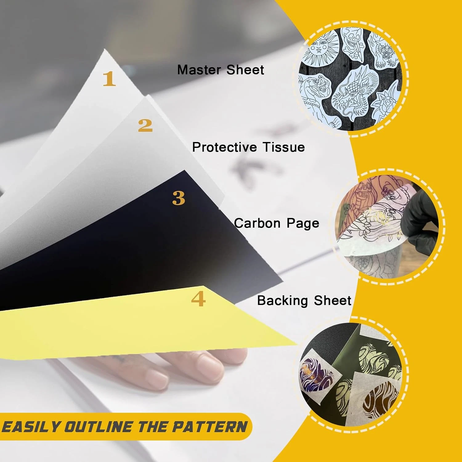 20Pcs Tattoo Practice Skin Kit with Transfer Paper, 5Pcs 3Mm Thick Fake Skin and - product detail image 6
