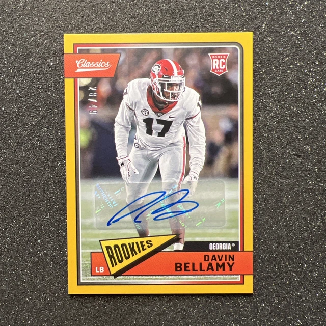 2018 Classics DAVIN BELLAMY #287 Rookie AUTO 28/49 - GEORGIA FOOTBALL
