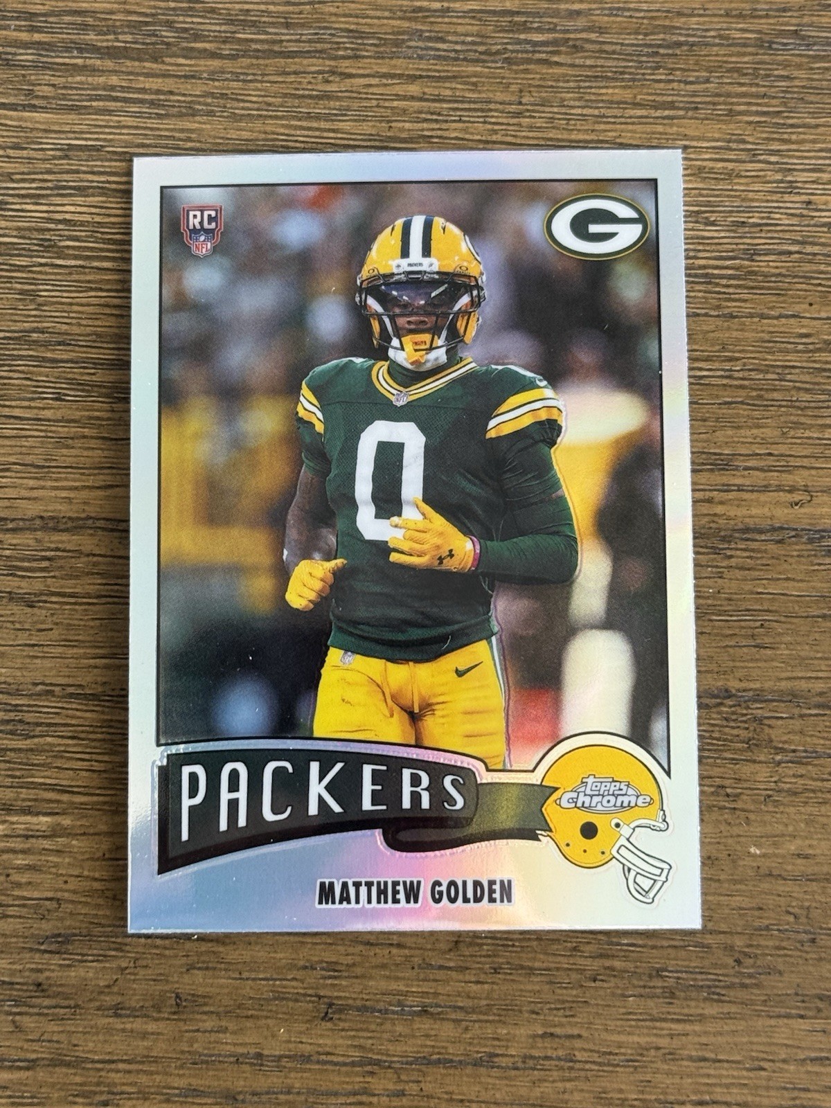 2025 Topps Chrome Matthew Golden RC 1975 Insert Refractor 1975-13 Packers