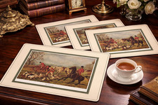 Vintage Fox Hunting Collectible Placemats – Set of 4 Classic British Equestrian