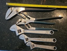 5 PC ADJUSTABLE CRESCENT WRENCH SET Plier 8" 10" 12"  PROTO CRESCENT Craftsman
