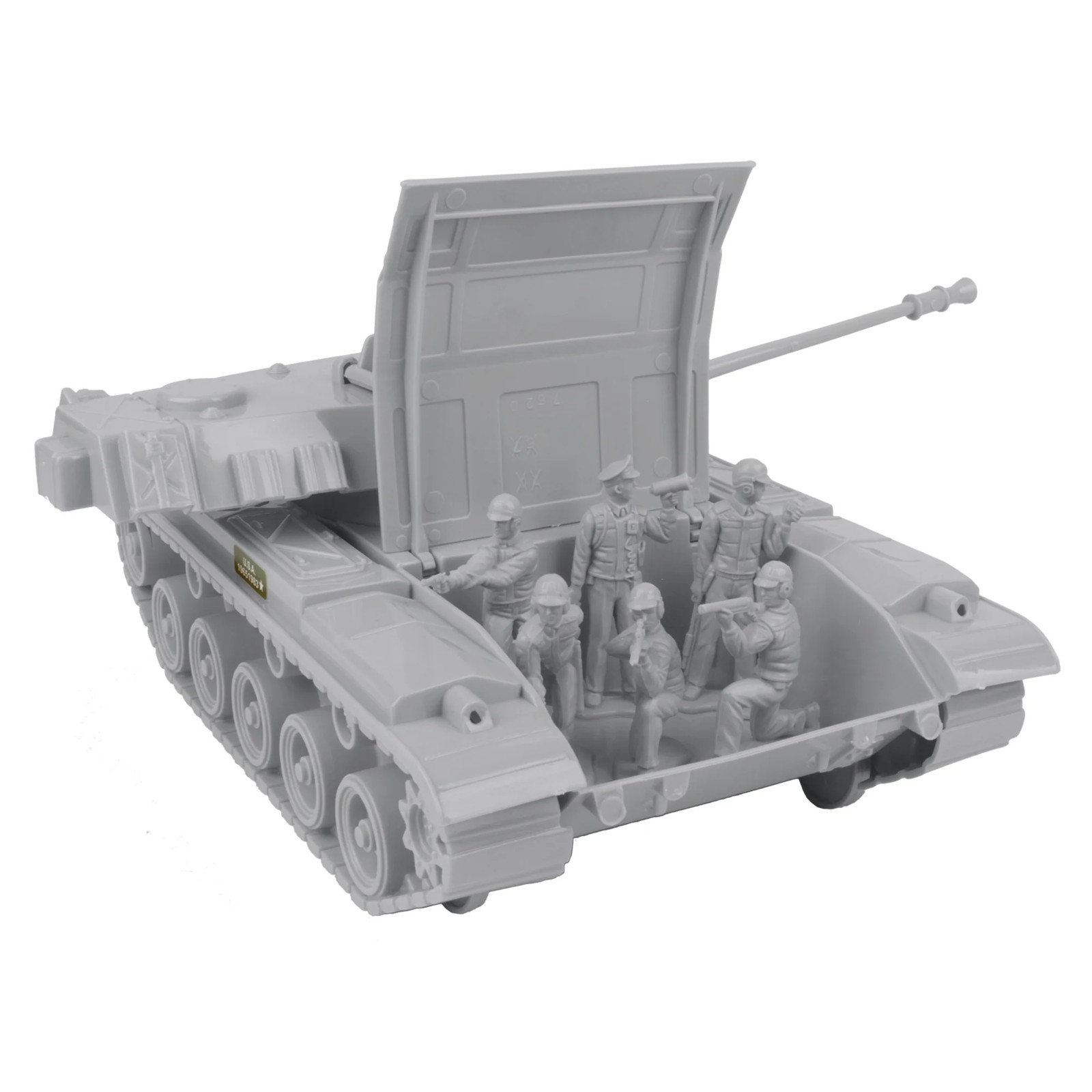 Tim Mee Processed Plastic Gray M41 Walker Bulldog Tank SWAT Timmee Army Men Set