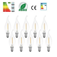 15W E14 10X Led Filament Kerze Windstoß 1W Fast Klar Retro Lampe Warmweiß 2700K