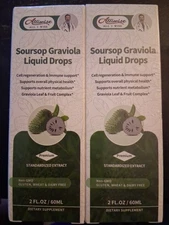 Alliwise Soursop Graviola Liquid Drops 2oz Dietary Supplement Pack Of 2.