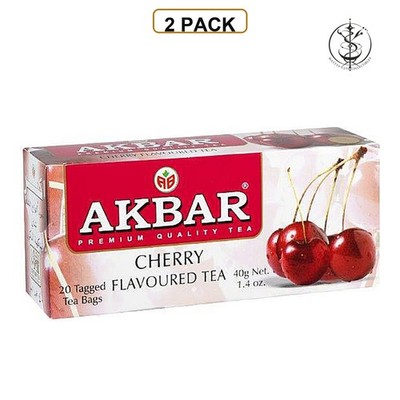 2 PACK - Akbar Cherry Flavoured Tea 20 Tea Bags