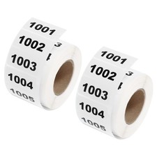2 Roll Inventory Number Sticker 1.6x0.8" 1001-2000 Consecutive Number Sticker