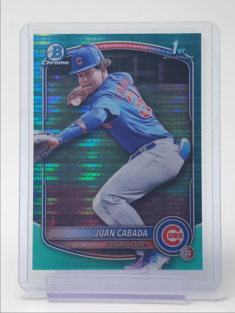 JUAN CABADA 2025 BOWMAN CHROME 1ST AQUA PULSAR CUBS /125 Q4060