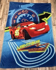Lightning McQueen Disney Pixar Plush Blanket 78x56 Blue Fluffy Cars Boy Pop Art