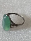 Sterling Silver Jade Ring Vintage Size 6.5