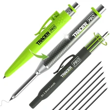 Pro Series Aluminium Deep Hole Construction Pencil with 6 x Lead Pack and acc...