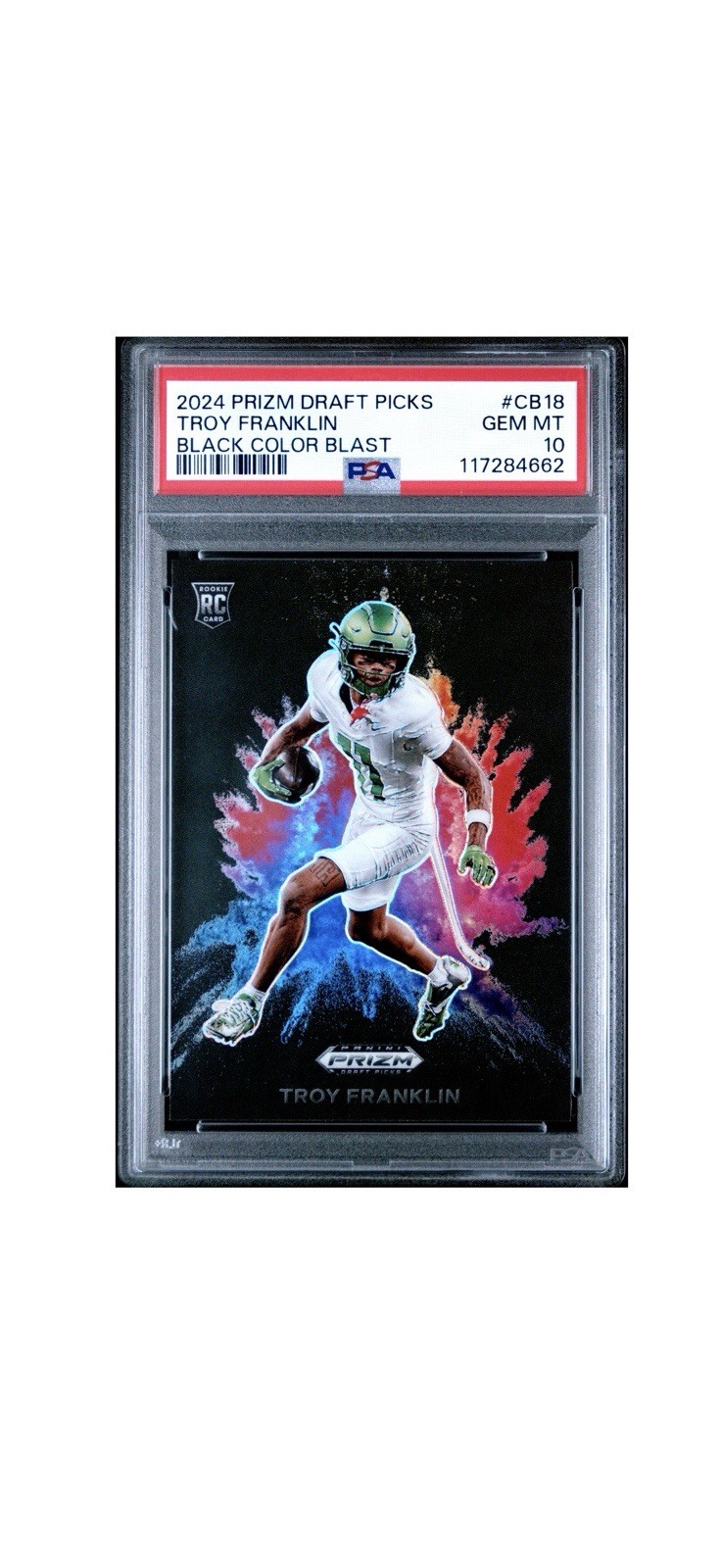 2024 Panini Prizm Draft Picks - Color Blast Troy Franklin #CB-18 (RC) PSA 10