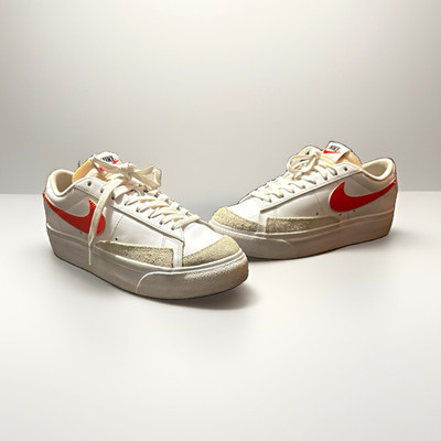 Nike Blazer Low Platform Women s Size 8 White Orange Sneakers