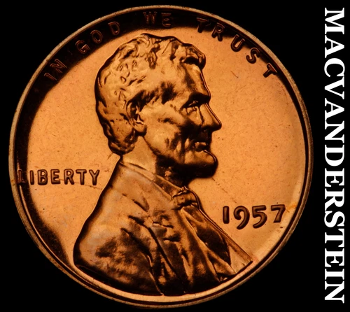1957 Lincoln Wheat Cent - Choice Gem Proof  Lustrous  No Reserve  #G8077