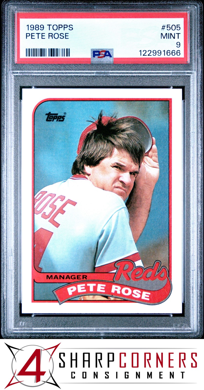 1989 TOPPS #505 PETE ROSE REDS PSA 9