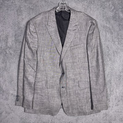 Joseph Abboud Blazer Men 46L Linen Unstructured Sport Coat Nova Fides Slim Peak