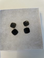 Swank Gold Plated Black Onyx Cuff Links Vintage Signed