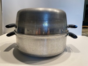 Vintage WEAR-EVER 854 Aluminum Dutch Oven 2 pc Stainless Inner Clad  10"