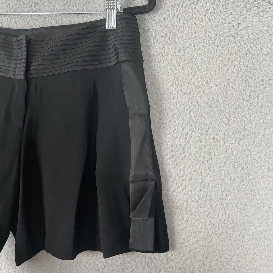 Emporio Armani Shorts Womens 6 IT 40 Pleated Tuxedo Satin Waist Dressy Italy - Image 2 of 4