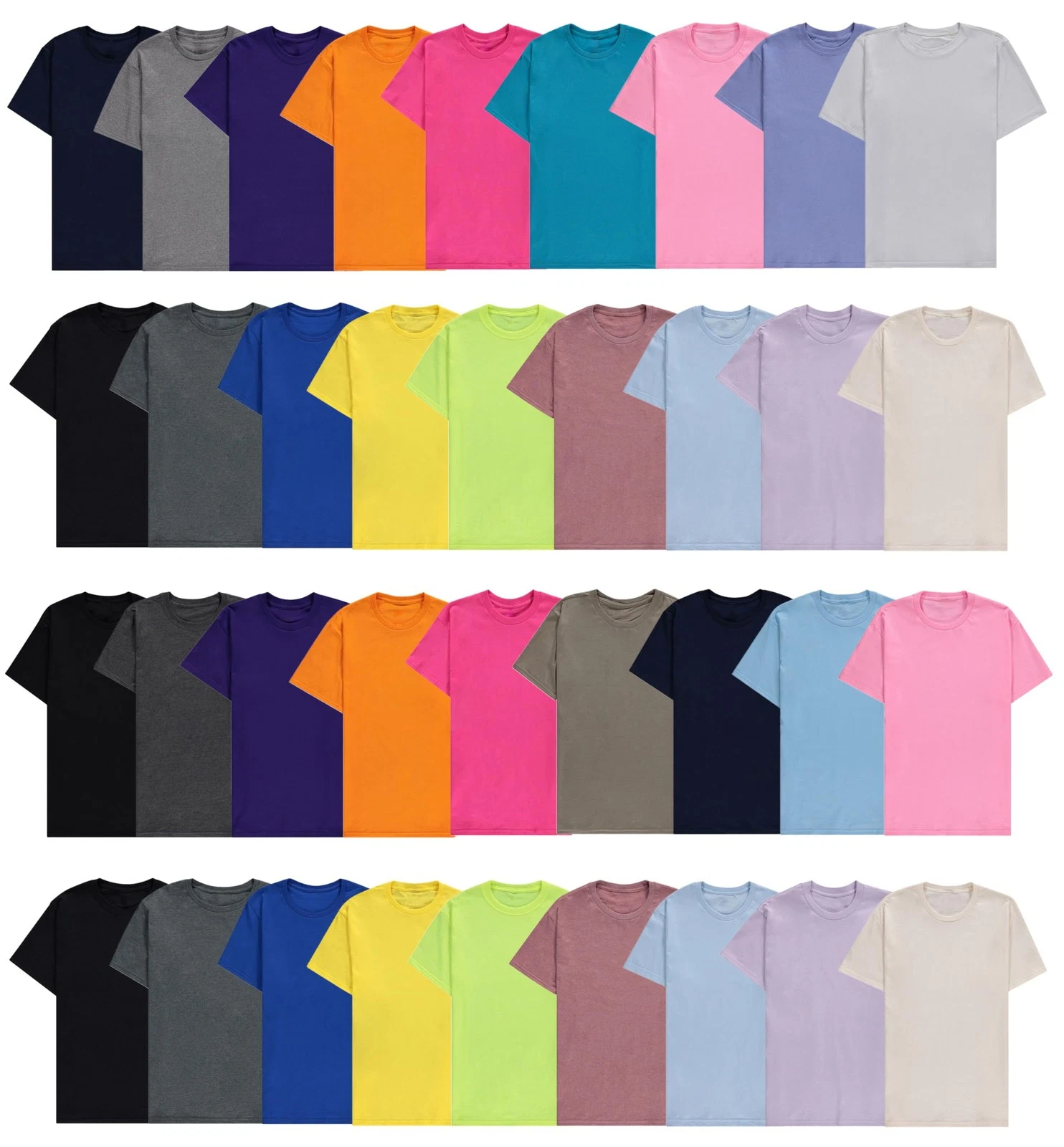 SOCKS'NBULK 36 Pack Mens Cotton T-Shirts Crew Neck Short Sleeve (LARGE)
